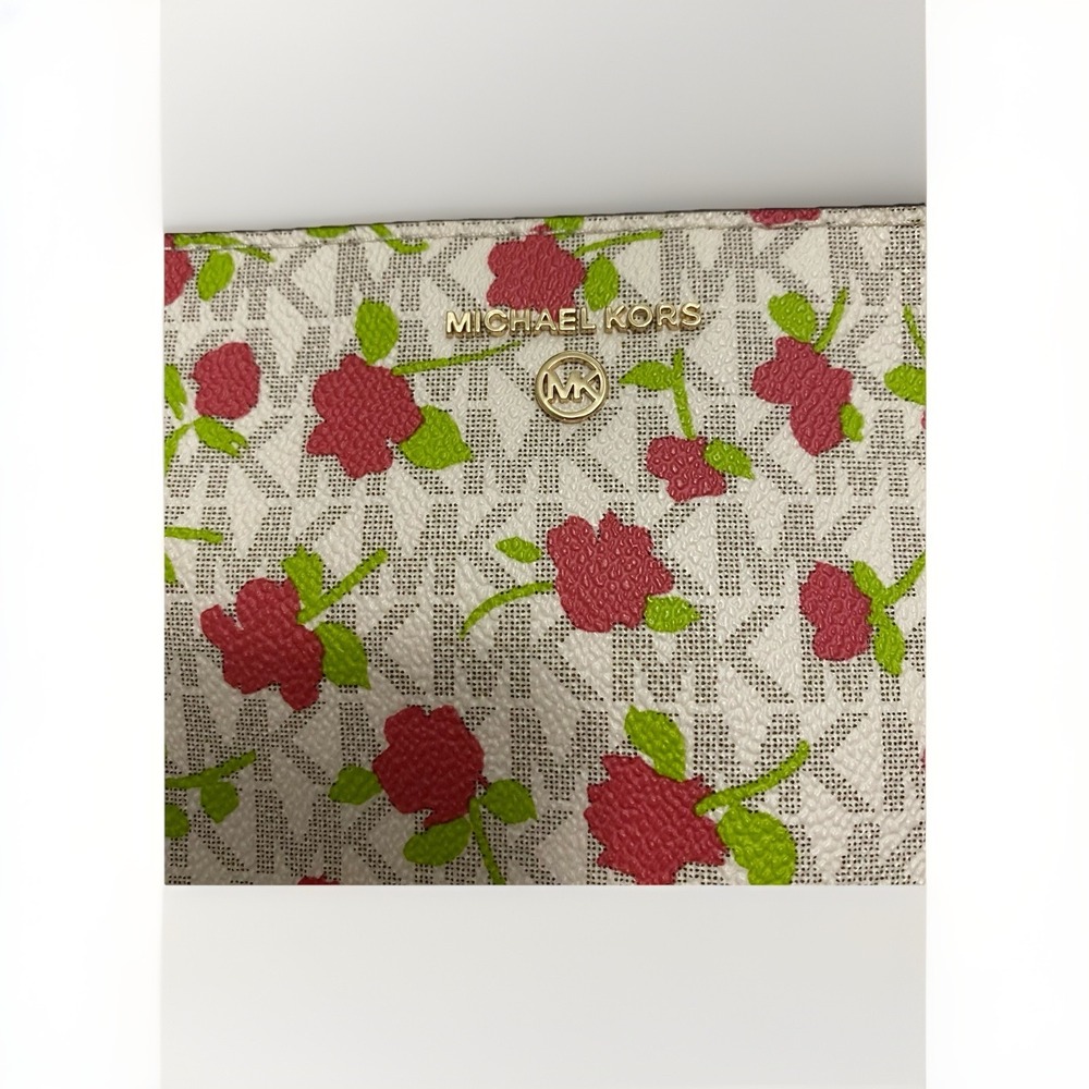 Michael Kors Women's Crossbody Bag White/Floral Print Zip Closure Medium Bag - Picture 4 of 4